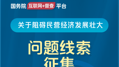 操美女的B国务院“互联网+督查”平台公开征集阻碍民营经济发展壮大问题线索